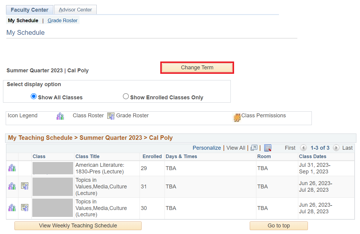 Faculty Center User Guide Office of the Registrar Cal Poly, San